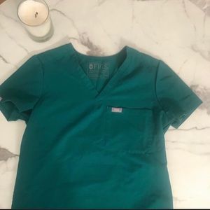 XXS hunter green figs top